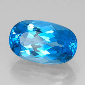 9.66 ct Blue Topaz Stone, Natural Topaz in Oval Facet Shape for Sale