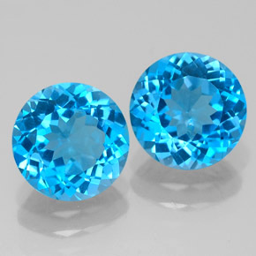 4.21 ct Blue Topaz Gemstone, Topaz Gem in Round Facet Shape for Sale.
