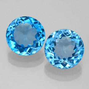 4.70 ct Blue Topaz Gemstone, Topaz Gem in Round Facet Shape for Sale.