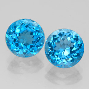 4.68 ct Blue Topaz Gemstone, Topaz Gem in Round Facet Shape for Sale.