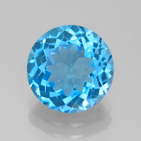 3.28 ct Blue Topaz Gemstone, Topaz Gem in Round Facet Shape for Sale.