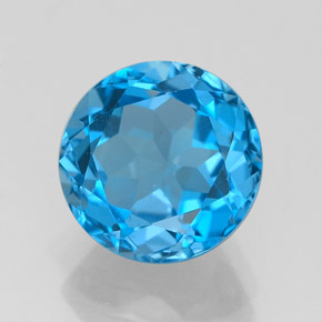 3.75 ct Blue Topaz Stone, Natural Topaz in Round Facet Shape for Sale