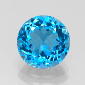3.31 ct Blue Topaz Gemstone, Topaz Gem in Round Facet Shape for Sale.