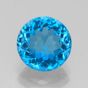 3.57 ct Blue Topaz Gemstone, Topaz Gem in Round Facet Shape for Sale.