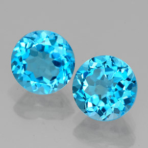 3.31 ct Blue Topaz Gemstone, Topaz Gem in Round Facet Shape for Sale.