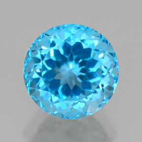 2.94 ct Blue Topaz Gemstone, Topaz Gem in Round Facet Shape for Sale.