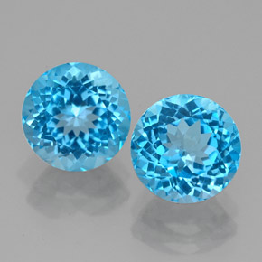 5.16 ct Blue Topaz Gemstone, Topaz Gem in Round Facet Shape for Sale.