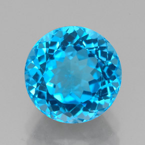 2.91 ct Blue Topaz Gemstone, Topaz Gem in Round Facet Shape for Sale.