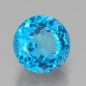 2.91 ct Blue Topaz Stone, Natural Topaz in Round Facet Shape for Sale