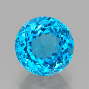 2.65 ct Blue Topaz Gemstone, Topaz Gem in Round Facet Shape for Sale.