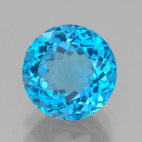 2.65 ct Blue Topaz Stone, Natural Topaz in Round Facet Shape for Sale