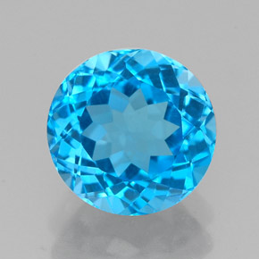 2.44 ct Blue Topaz Gemstone, Topaz Gem in Round Facet Shape for Sale.