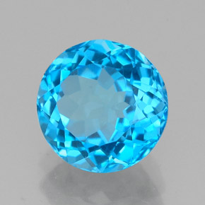 2.44 ct Blue Topaz Stone, Natural Topaz in Round Facet Shape for Sale