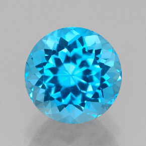 2.66 ct Blue Topaz Gemstone, Topaz Gem in Round Facet Shape for Sale.