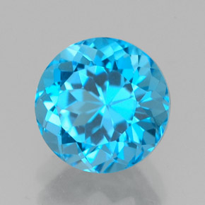 2.66 ct Blue Topaz Stone, Natural Topaz in Round Facet Shape for Sale