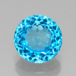 2.43 ct Swiss Blue Topaz Gemstone, Topaz Gem in Round Facet Shape for Sale.