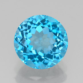 2.34 ct Blue Topaz Gemstone, Topaz Gem in Round Facet Shape for Sale.