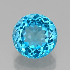 2.48 ct Blue Topaz Gemstone, Topaz Gem in Round Facet Shape for Sale.