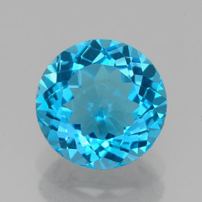 2.39 ct Blue Topaz Gemstone, Topaz Gem in Round Facet Shape for Sale.