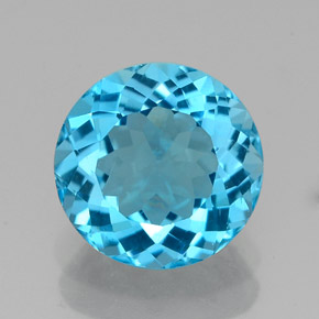 2.32 ct Blue Topaz Gemstone, Topaz Gem in Round Facet Shape for Sale.