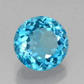 2.32 ct Blue Topaz Stone, Natural Topaz in Round Facet Shape for Sale