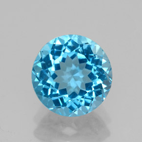 2.46 ct Blue Topaz Gemstone, Topaz Gem in Round Facet Shape for Sale.