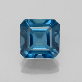 2.62 ct Blue Topaz Gemstone, Topaz Gem in Octagon Facet Shape for Sale.