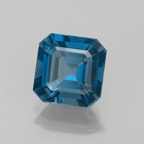2.41 ct Blue Topaz Stone, Natural Topaz in Octagon Facet Shape for Sale
