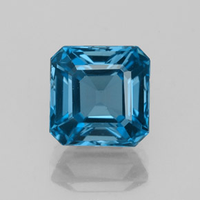 3.17 ct Blue Topaz Gemstone, Topaz Gem in Octagon Facet Shape for Sale.