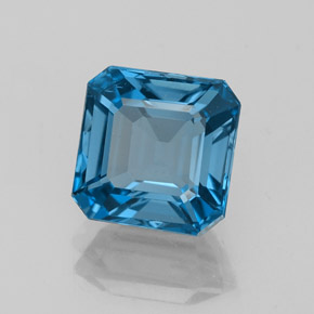 3.17 ct Blue Topaz Stone, Natural Topaz in Octagon Facet Shape for Sale