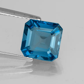 2.67 ct Blue Topaz Stone, Natural Topaz in Octagon Facet Shape for Sale