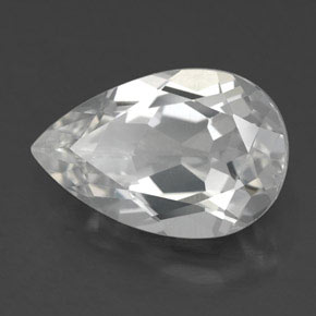 3.60 ct White Topaz Stone, Natural Topaz in Pear Facet Shape for Sale