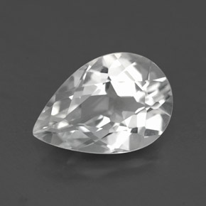 3.36 ct White Topaz Gemstone, Topaz Gem in Pear Facet Shape for Sale.
