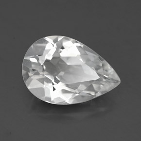 3.36 ct White Topaz Stone, Natural Topaz in Pear Facet Shape for Sale