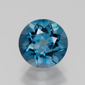 1.70 ct Blue Topaz Gemstone, Topaz Gem in Round Facet Shape for Sale.