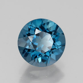 1.70 ct Blue Topaz Stone, Natural Topaz in Round Facet Shape for Sale