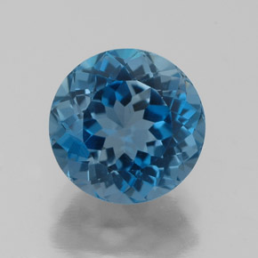 2.63 ct Blue Topaz Gemstone, Topaz Gem in Round Facet Shape for Sale.