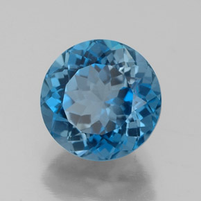 2.63 ct Blue Topaz Stone, Natural Topaz in Round Facet Shape for Sale