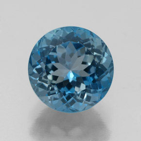 2.85 ct Blue Topaz Gemstone, Topaz Gem in Round Facet Shape for Sale.