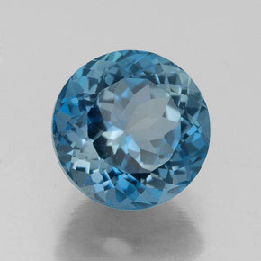 2.85 ct Blue Topaz Stone, Natural Topaz in Round Facet Shape for Sale