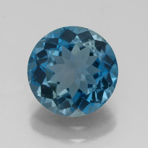3.15 ct Blue Topaz Gemstone, Topaz Gem in Round Facet Shape for Sale.