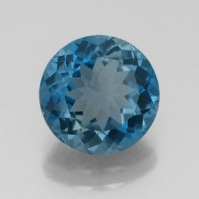 3.15 ct Blue Topaz Stone, Natural Topaz in Round Facet Shape for Sale