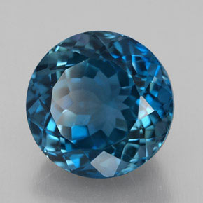 3.75 ct Blue Topaz Stone, Natural Topaz in Round Facet Shape for Sale