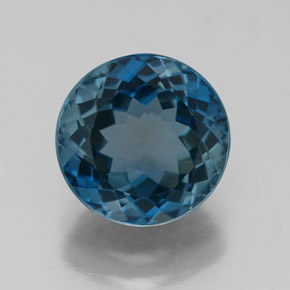 3.36 ct Blue Topaz Gemstone, Topaz Gem in Round Facet Shape for Sale.