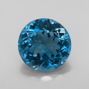 3.25 ct Blue Topaz Gemstone, Topaz Gem in Round Facet Shape for Sale.
