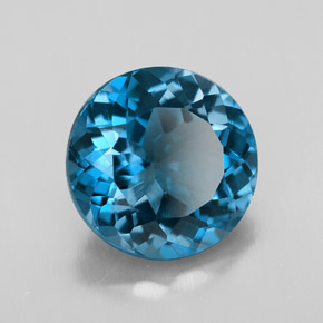 3.25 ct Blue Topaz Stone, Natural Topaz in Round Facet Shape for Sale