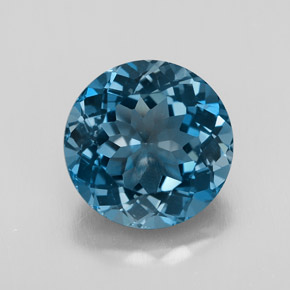 3.43 ct Blue Topaz Gemstone, Topaz Gem in Round Facet Shape for Sale.