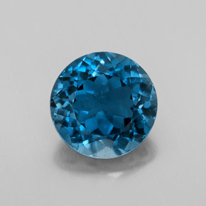 3.34 ct Blue Topaz Gemstone, Topaz Gem in Round Facet Shape for Sale.