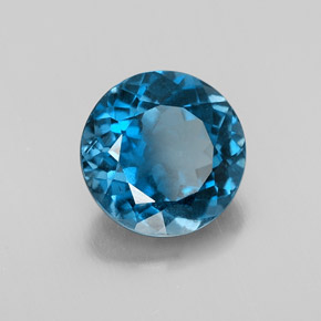 3.34 ct Blue Topaz Stone, Natural Topaz in Round Facet Shape for Sale