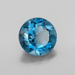 3.35 ct Blue Topaz Stone, Natural Topaz in Round Facet Shape for Sale